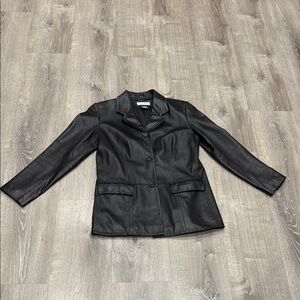 Women's Black Leather Jacket Preston and York size M